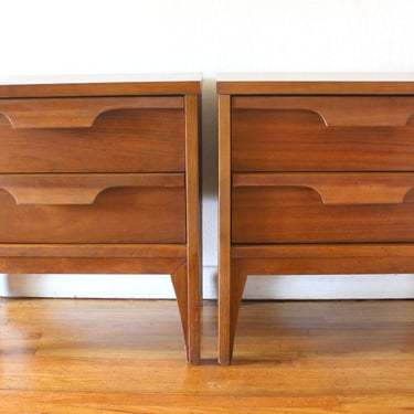 Mid Century Modern Side End Table Nightstands by Johnson Carper