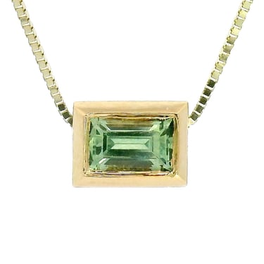 Green Montana Sapphire Baguette Necklace