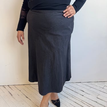 Vintage - Black Denim Skirt (2X)