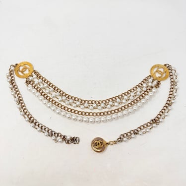 Private Listing Chanel Pearl and Gold Convertible Necklace
