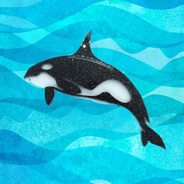Whale Hair Clip Acrylic Ocean Sea Animal Cute Orca Barrette 