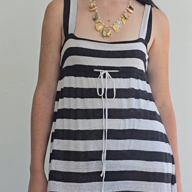 MaxMara Woven Linen Striped Dress