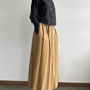 Pecan Silk Flowy Skirt (S)