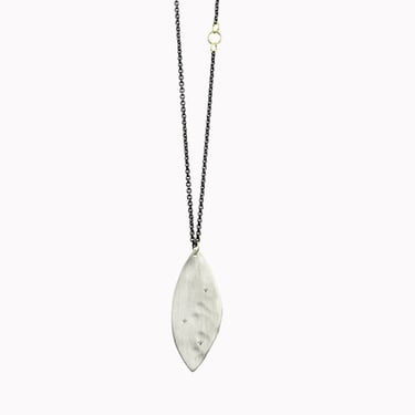 Silver Diamond Petal Necklace