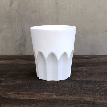 Porcelain Ceramic "Peak" Cup  -  Matte Grey/White with Satin Snow 