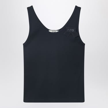 Fendi Black Jersey Tank Top Women