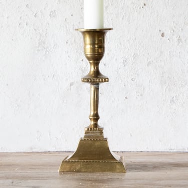 6" Tall Brass Candle Holder, Vintage Solid Brass Candlestick for Taper Candle 