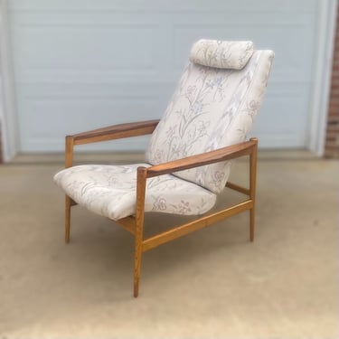 Midcentury Modern Danish Scandinavian Teak Recliner Chair Vintage 