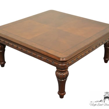 BERNHARDT FURNITURE Italian Neoclassical 41" Square Accent Coffee Table w. Banded Bookmatched Top 455-011 