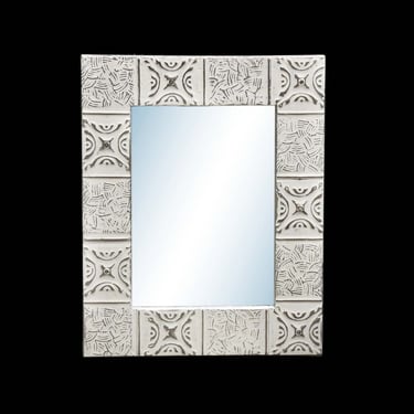 Handcrafted Basket Weave 4.5 in. Tin Framed Mirror