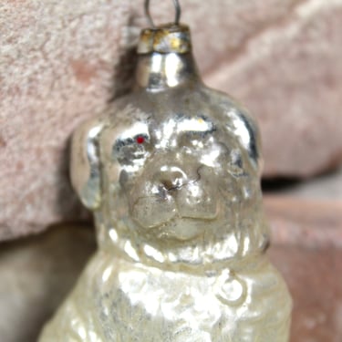 Gorgeous, Antique Mercury Glass Dog Christmas Ornament | Labrador Retriever Ornament | Circa Early 1900s | Figural Mercury Glass 