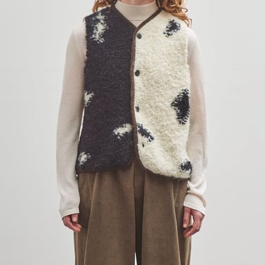 Cordera Wool &amp; Mohair Blotch Vest, Off-White / Black