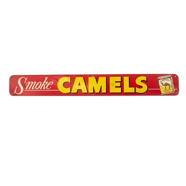 1950's "Smoke Camels" Metal Advertising Sign 