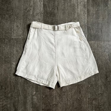 1930s linen shorts . vintage 30s shorts . size xs to s 