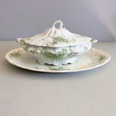 Antique Pitcairns Limited Porcelain Royale Tunstall Clieveden Dish and Platter 
