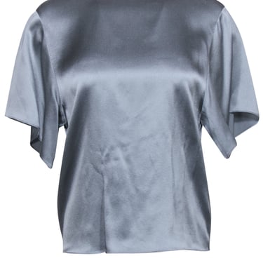 Vince - Blue-Grey Short Sleeve Silk Blouse Sz XS