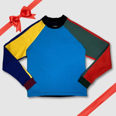 in-stock holiday - SIZE: S - primary colors 'color block' sweatshirt