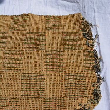 Vintage handwoven Hemp Rug Dhurrie, Traditional rug / Natural Hemp Color Rug / Hemp/Mountain Grass / 2 x 3 vintage rug / vintage jute rug 