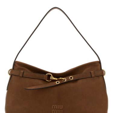 Miu Miu Women Brown Nappa Leather Aventure Shoulder Bag
