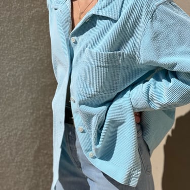 Vintage Sky Wide Ribbed Corduroy Button Up