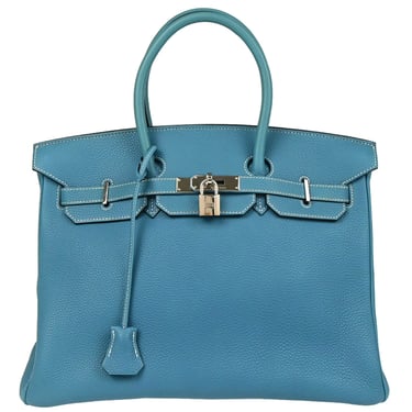 Hermes Blue Jean Togo Birkin 35 Handbag