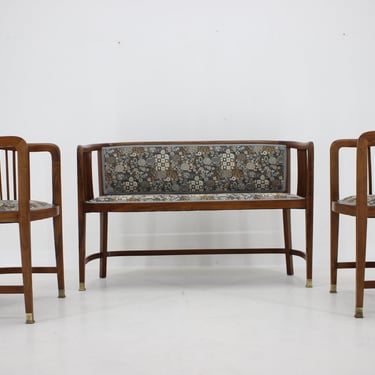 1900's Set of  Viennese Secession Sofa and Armchairs in the Style of Josef Maria Olbrich / Antique Furniture 