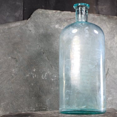 Antique Large Bottle | WT & Co Pale Blue Green Bottle | Vintage Apothecary | Rustic Decor 
