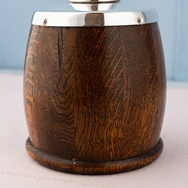 Antique Oak & Silverplate Tea Caddy