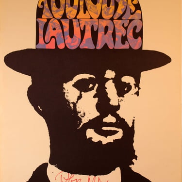 Peter Max Toulouse Lautrec 2 Signed Pop Art Retro Vintage Lithograph Poster 1967 
