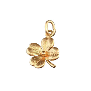 Vintage 14k Yellow Gold Four Leaf Clover Pendant