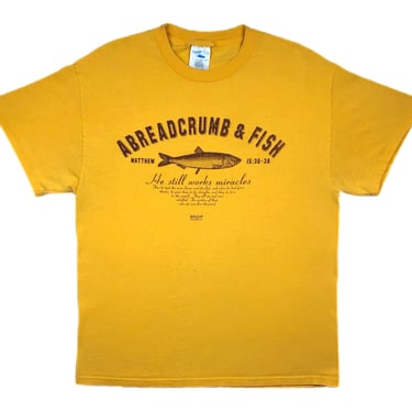 Vintage 90s “Abreadcrumb & Fish” Abercrombie Jesus/God Parody Style Graphic T-Shirt Size Large 