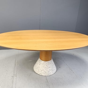 Balance dining table by Arnold Merckx for Arco, 1988 - vintage wooden dining table - large dining table - oval table 