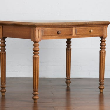 Country French Louis Philippe Style Provincial Oak Writing Desk or Side Table 