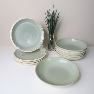 Denby-Langley Energy Individual Pasta Bowl or Plate - Celadon & White 