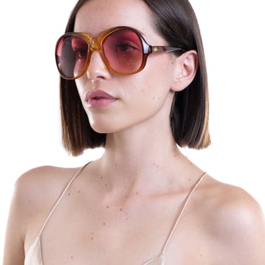 1970s Givenchy Amber Oversized Sunglasses