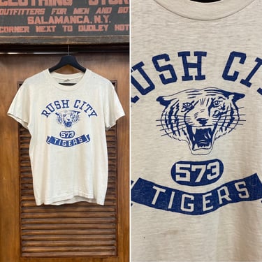 Vintage 1950’s Original “Champion” Label Tiger Athletic School Sports Cotton T-Shirt, 50’s Tee Shirt, Vintage Clothing 