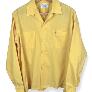 Vintage 1960s Lightweight Embroidered Sport Shirt ~ size L ~ Spring / Summer ~ 