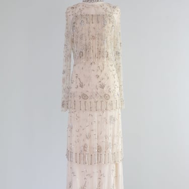 Gorgeous 1920's Inspired Beaded Evening Gown With Jacket / ML