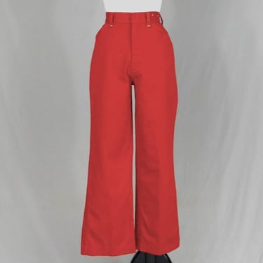 70s Orange Red Pants Jeans - 23