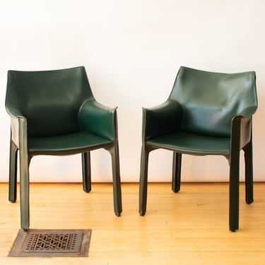 Pair of Green Bellini Cab Chairs