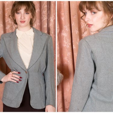 x42 1930-40's Vintage Brown Heavy Wool Two Tone Belted