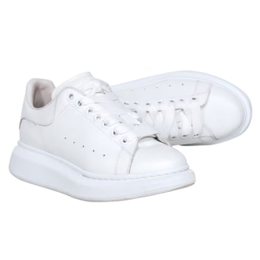 Alexander McQueen - White Leather Lace Up Sneakers Sz 7.5