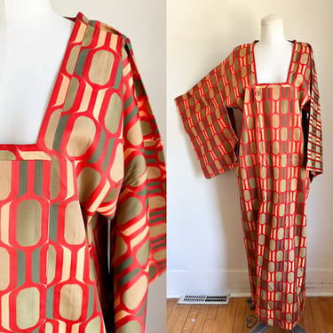 Vintage Deadstock Kimono Overcoat Haori - Midcentury Autumn 
