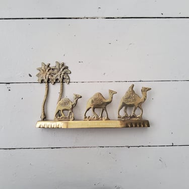 Brass Camels and Palm Tree - United Arab Emirate 