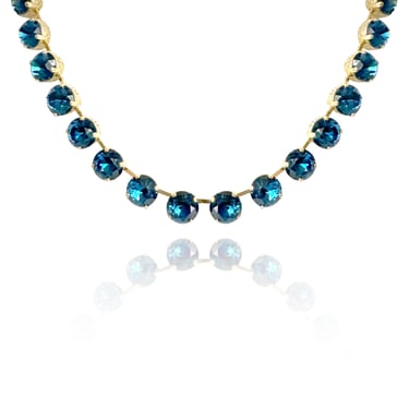 Dark Blue Crystal Riviera Necklace