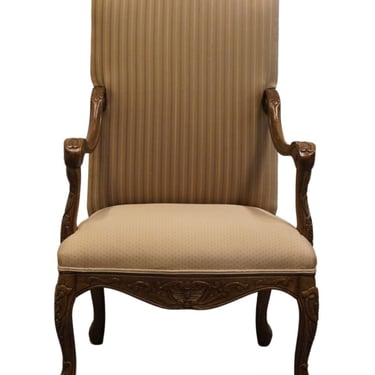 DREXEL HERITAGE Louis XVI French Provincial Cream Stripe Upholstered Accent Arm Chair 