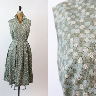1950s ROSE PRINT novelty skirt and top SET medium | new spring summer 