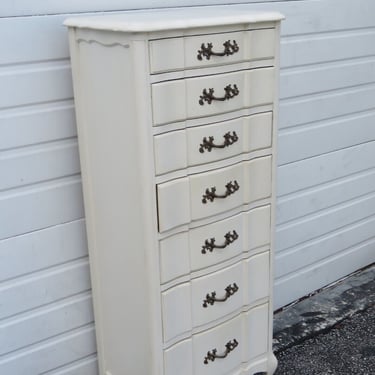 Sanford Permacraft French Shabby Chic Painted Tall Narrow Lingerie Chest 3798