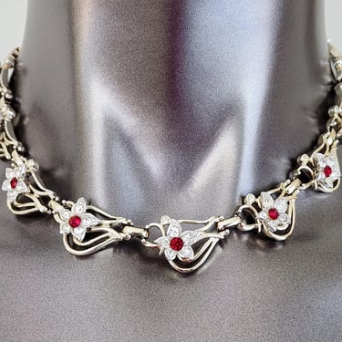 KRAMER Rhinestone Choker & Earring Set~Mid Century Demi Parure~Gifts for Her 