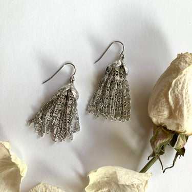 Silver Tassel Earrings Vintage